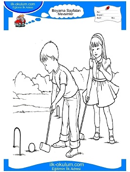 Çocuklar İçin Yaz Boyama Sayfaları 